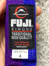 Load image into Gallery viewer, Fuji Sports Brazilian Jiu Jitsu Belt MMA BJJ Blue Purple 4 Gi Rank
