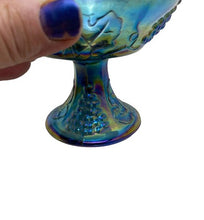 Load image into Gallery viewer, Vintage Carnival Glass Iridescent Harvest Blue Candle Holder
