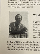 Load image into Gallery viewer, 1925 Wanted Poster Flyer Failure to Provide for Minor Children Photo Antique
