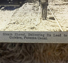 Load image into Gallery viewer, Steam Shovel Stereoview Card 1907 Keystone Train Engine Panama Cannel
