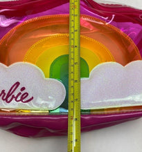 Load image into Gallery viewer, Barbie Make-Up Bag Rainbow Clear Bag Holographic Mattel Festival Concert Travel
