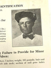 Load image into Gallery viewer, 1925 Wanted Poster Flyer Failure to Provide for Minor Children Photo Antique
