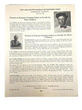 Load image into Gallery viewer, 1925 Wanted Poster Flyer Failure to Provide for Minor Children Photo Antique
