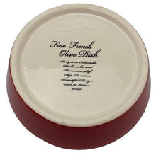 Load image into Gallery viewer, French Olive Dish Red Sunflower BonCera Hand Crafted NEW
