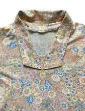 Load image into Gallery viewer, VTG Handmade Shirt Womens Extra Large Peach Blue AOP Flower Hippie Peasant
