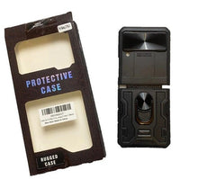 Load image into Gallery viewer, Galaxy Samsung Z Flip 3 Phone Case Black Slide Cover Ring Stand NEW
