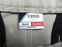 Load image into Gallery viewer, IZOD Pants Adult 38x29 Beige Flat Front Classic Fit Straight Leg Golf Chino Mens
