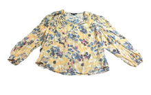Load image into Gallery viewer, Zac &amp; Rachel Shirt Womens 1X Yellow Smocked AOP Flower Boho Plus Rayon Ladies
