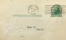 Load image into Gallery viewer, 1924 Wanted Postcard Murder Suspect Sheriff California Antique Postmarked Rare
