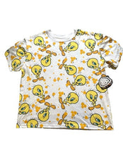 Load image into Gallery viewer, Tweety Bird Shirt Womens Large Yellow AOP Flower Looney Tunes Warner Bros NWT
