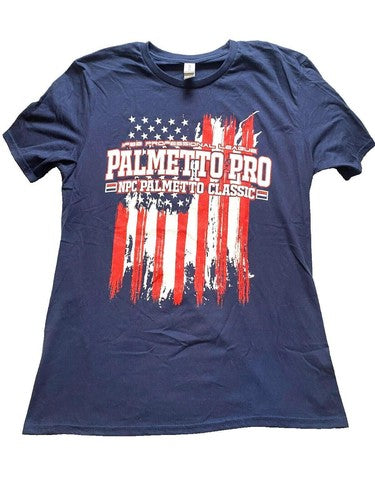 Palmetto Pro Shirt Adult Medium IFBB Professional League USA Flag Patriotic Mens