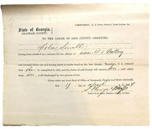 Load image into Gallery viewer, 1894 Chatham County Arrest Warrant Assault of Battery Hand Seal Antique Ephemera
