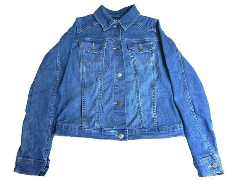 Lee Jacket Womens Extra Small Blue Button Dow Collared Riders Denim Ladies