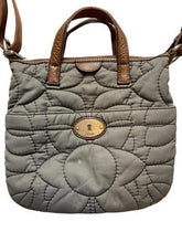 Load image into Gallery viewer, Fossil Key-Per Purse Quilted Crossbody Bag Leather Buckle Strap
