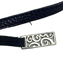 Load image into Gallery viewer, Brighton Crossbody Wallet Black Pebbled Leather Studded Convertible Adjustable
