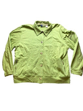 Load image into Gallery viewer, Onque Jacket Womens Large Keylime Green Button Front Zip Pocket Casuals Ladies
