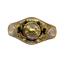 Load image into Gallery viewer, Western Cowboy Belt Buckle Classic Style Golden Horse Fastener Large Men
