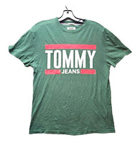 Load image into Gallery viewer, Tommy Hilfiger Jeans Shirt Adult Small Green Regular Fit Streetwear Spellout Men
