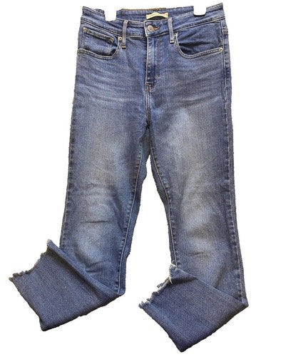 Levis Jeans Womens Medium 27x26 721 High Rise Skinny Raw Hem Denim Pants Ladies