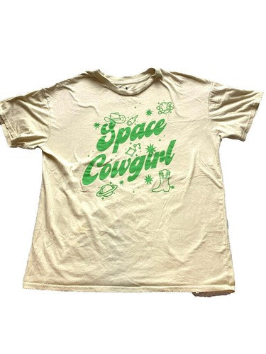 Isaac Morris Shirt Womens Extra Large Beige Space Cowgirl Boots Streetwear