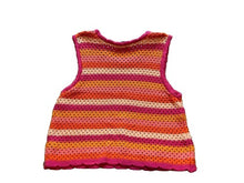 Load image into Gallery viewer, Free Assembly Sweater Womens Large Pink Orange Striped Crochet Knit Sleeveless
