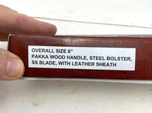Load image into Gallery viewer, Fix Blade Knife with Sheath Pakka Wood Handle 8" NEW
