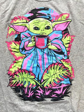 Load image into Gallery viewer, Neff x Star Wars Shirt Adult Small Gray Colorful Floral Grogu Baby Yoda Mens
