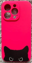 Load image into Gallery viewer, iPhone 14 Pro Case Hot Pink Black Cat 6.1" NOB
