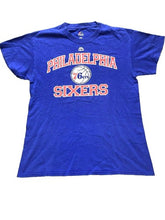 Load image into Gallery viewer, Philadelphia 76ers Shirt Adult Medium Blue Majestic Sixers NBA Basketball Mens
