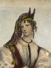 Load image into Gallery viewer, Antique J H Lynch Art Print C. 1830 Miss Love Opera Drawn on Stone Belgrade
