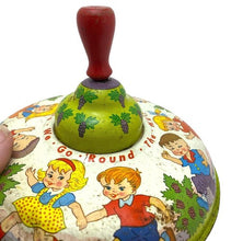 Load image into Gallery viewer, Vintage Ohio Art Spinning Top Metal Tin Litho Mulberry Bush Nursery Rhyme Kids
