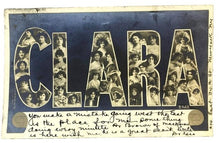 Load image into Gallery viewer, 1906 Miss Clara Neugate Real Photo Postcard Victorian Spell out RPPC
