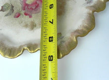Load image into Gallery viewer, Antique Devon Roses Hand Painted Porcelain Trinket Tray Cheese Plate Stamped
