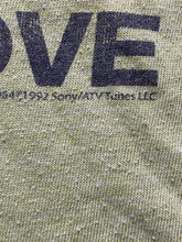 Load image into Gallery viewer, VTG Can't by Me Love Shirt Womens Medium Green Cropped 90s Lennon McCartney Lady
