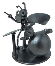 Load image into Gallery viewer, Metal Art Sculpture Scrap Recycled Bee Drummer Nuts &amp; Bolts Figure
