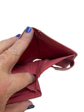 Load image into Gallery viewer, Fossil Wallet Card Holder Coins Pockets Studded Genuine Leather Pink Orange
