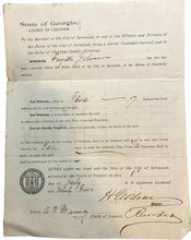 Load image into Gallery viewer, 1895 Arrest Warrant Disorderly Conduct Georgia County Jail Ephemera Antique
