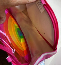 Load image into Gallery viewer, Barbie Make-Up Bag Rainbow Clear Bag Holographic Mattel Festival Concert Travel
