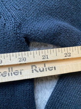 Load image into Gallery viewer, VTG Crystal Kobe Sweater Womens Medium Navy Blue Poinsettia Christmas Cardigan
