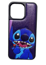 Load image into Gallery viewer, Stitch  iPhone 15 Pro Max Phone Case Blue Purple Leather Feel NEW
