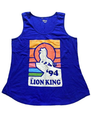 Lion King Shirt Adult Medium Blue Tank Retro Rainbow '94 Silhouette Disney Mens