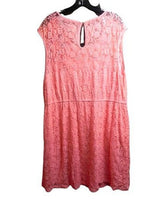 Load image into Gallery viewer, Pinky Dress Womens 3X Pink Flower Lace Lined Flared Boho Nylon Rayon Plus Ladies
