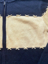 Load image into Gallery viewer, Crystal Kobe Sweater Womens Medium Zip Up Colorblock Acrylic Cardigan Ladies
