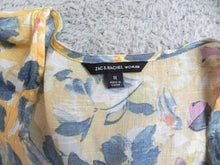 Load image into Gallery viewer, Zac &amp; Rachel Shirt Womens 1X Yellow Smocked AOP Flower Boho Plus Rayon Ladies
