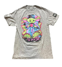 Load image into Gallery viewer, Neff x Star Wars Shirt Adult Small Gray Colorful Floral Grogu Baby Yoda Mens
