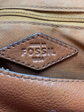 Load image into Gallery viewer, Vintage Fossil Purse Leather Crossbody Bag Adjustable Strap Three Compartments
