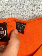 Load image into Gallery viewer, Harley Davidson Shirt Womens Medium Orange Century Of Great Motorcycle Oversized
