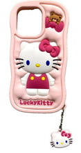 Load image into Gallery viewer, Hello Kitty  iPhone 15 Pro Max Phone Case Lucky Kitty Silicone Pink NEW
