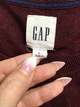 Load image into Gallery viewer, GAP Sweater Adult Large Maroon Crew Neck Knitted Outerwear Pullover Mens
