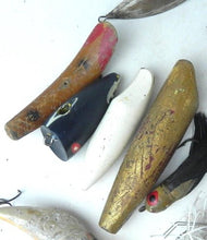 Load image into Gallery viewer, Lot of Vintage Wooden and Metal Fishing Lures Mepps Comet 5 Made in France
